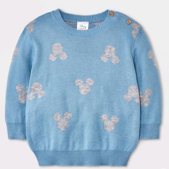 Babyhug Disney Woven Full Sleeves Front Open Sweater With Mickey Mouse Graphics - Navy Blue